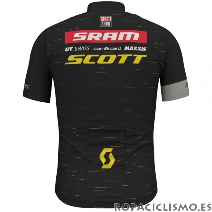 2020 Maillot Scott Sram Tirantes Mangas Cortas Negro